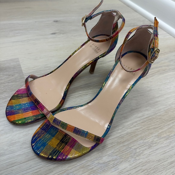 Stuart Weitzman Nunaked Metallic Multicolored Sandals - Picture 9 of 10